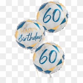 60th Birthday Navy & Gold Foil Balloon Bouquet, 3 X - Balloon, HD Png Download - gold glitter confetti png