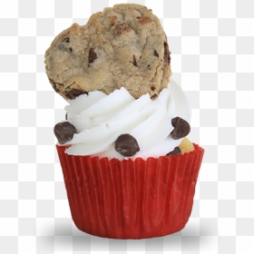 Milk And Cookies Cupcake - Chocolate Chip Cookie, HD Png Download - milk and cookies png