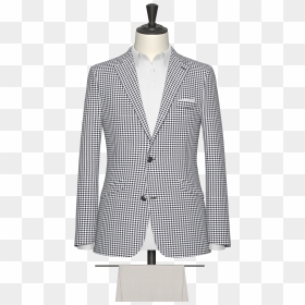 Navy And White Houndstooth Jacket - Suit, HD Png Download - houndstooth png