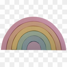 Wooden Pastel Stacking Rainbow, HD Png Download - pastel rainbow png