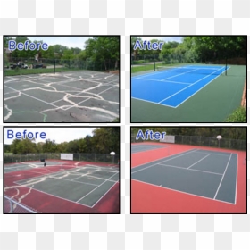 Repair-tennis - Before And After Tennis Courts Repair, HD Png Download - tennis court png