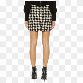 Houndstooth Mini Skirt In Colour Jet Black - A-line, HD Png Download - houndstooth png