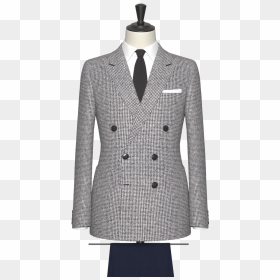 Blue, Grey And White Houndstooth Jacket - Suit, HD Png Download - houndstooth png