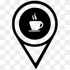 Pointer Cafe Drink Coffee Map Navigation - Emblem, HD Png Download - cofee png
