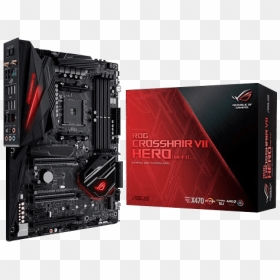 Rog Crosshair Vii Hero , Amd X470 Chipset, Am4, Atx - Asus Rog Crosshair Vii Hero Wi Fi ราคา, HD Png Download - red crosshairs png