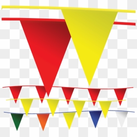 Bulk Pennant Flags Yellow Red Multi Color Wholesale - Graphic Design, HD Png Download - pennant flag png