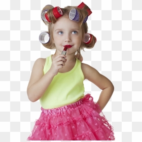 Little Girl Using Lipstick, HD Png Download - milk and cookies png