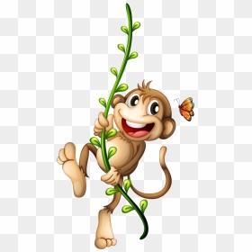 Monkey On A Vine , Png Download - Monkey On A Vine Png, Transparent Png - vine silhouette png