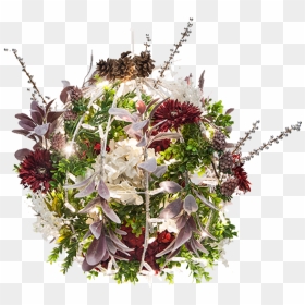 Christmas Flower Light Ball - Flower Bouquet, HD Png Download - christmas flowers png