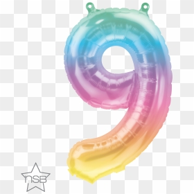 Jelli Ombre Rainbow Number Balloons - Nine Balloon, HD Png Download - pastel rainbow png