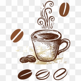 Coffee Tea Cafe Breakfast Morning - Vintage Coffee Cup Png, Transparent Png - cofee png