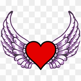 Hearts With Wings Pictures - Angel Wings, HD Png Download - heart with wings png