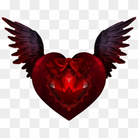 Devil Wing Heart - Devil Heart With Wings Logo, HD Png Download - heart with wings png