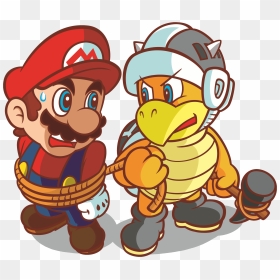 Art - Mario Vs Hammer Bro, HD Png Download - mario bross png