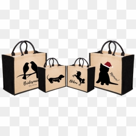 Personalised Eco Friendly Jute Tote Gift Bag Examples - Personalised Jute Shopping Bags, HD Png Download - gift bag png