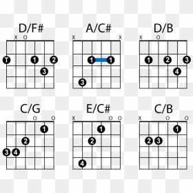 Guitar Slash Chords Diagram - D Over B Guitar Chord, HD Png Download - slashes png