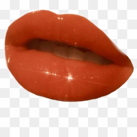 #sticker #lips #lipstick #lipgloss #gloss #glossy #aesthetic - Lips With Lip Gloss Sticker, HD Png Download - lip gloss png