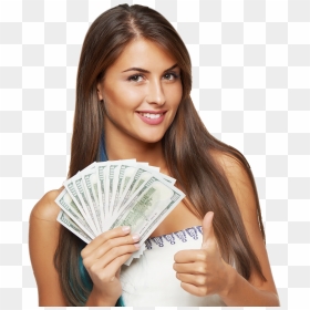 Girl - Girl With Money, HD Png Download - cash in hand png