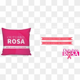 Brindes Em Neoprene Mais Vendidos Para Outubro Rosa - Cushion, HD Png Download - outubro rosa png