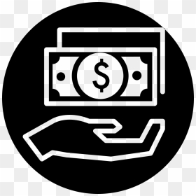 Hand Cash Circular Symbol - Cash Circle Icon Free, HD Png Download - cash in hand png