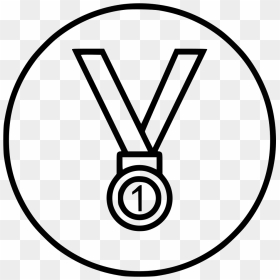 Medal Position Trophy Winner Gold First Award Comments - Medal Black And White Clipart, HD Png Download - first place ribbon png