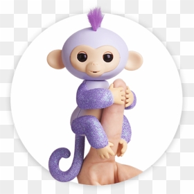 Fingerlings Monkey Glitter Kiki - Fingerlings Glitter Monkey, HD Png Download - purple glitter png