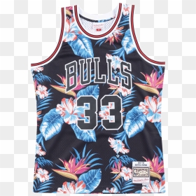 Mitchell & Ness Floral Jersey, HD Png Download - scottie pippen png