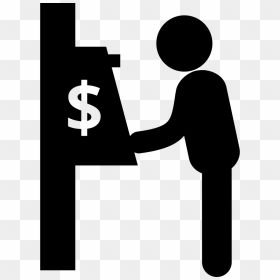 Man And Cash Machine From Side View - Side Man Symbol, HD Png Download - cash in hand png