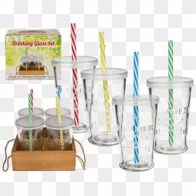 Verre Avec Paille Summer, HD Png Download - drinking glass png