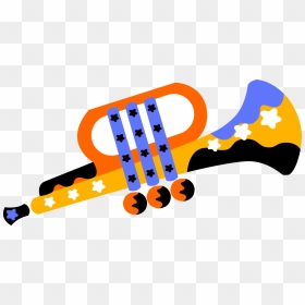 Vector Illustration Of Trumpet Horn Brass Musical Instrument, HD Png Download - instrument png