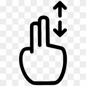 Two Finger Drag Up Or Down - Clip Art, HD Png Download - thumbs up and down png