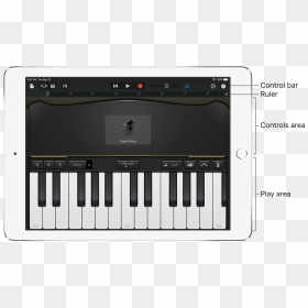 Touch Instrument Showing Control And Play Areas - Garageband Spela Piano, HD Png Download - instrument png
