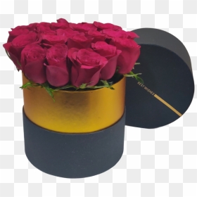 Charcoal Round Box Of Roses, HD Png Download - flower box png