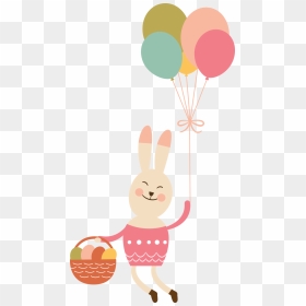 Bunny Rabbit Holding Balloons Clipart , Png Download - Cartoon, Transparent Png - bunny rabbit png