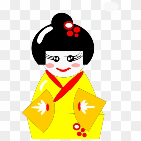 Geisha In Yellow Kimono 1 25 Magnet Cute Japanese Gesha - Kimono Animasi, HD Png Download - geisha png