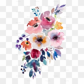 Diamonds Clipart Watercolor - Watercolor Fall Flowers Png, Transparent Png - falling flowers png