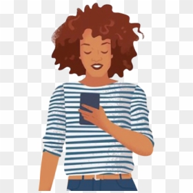 Woman Using Phone - Illustration, HD Png Download - cartoon pants png