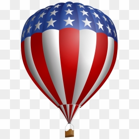 4th Of July Clipart Hot Air Balloon Png Transparent - American Hot Air Balloon Png, Png Download - 4th of july clipart png