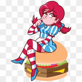 Cartoon Wendy Fast Food, HD Png Download - wendy's png