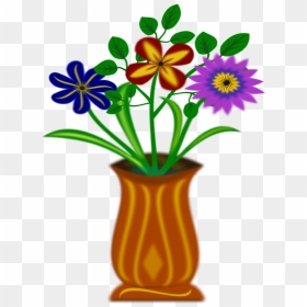 Flower Vase Silhouette Png, Transparent Png - vase of flowers png