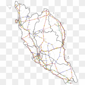 Peninsular Malaysia Road Map Road Map Blank Map - Clip Art, HD Png Download - blank map of usa png
