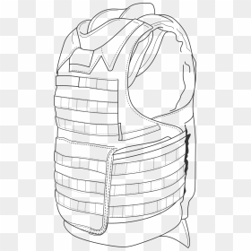 Military Armor Vest Clip Arts - Drawing Of Bullet Proof Vest, HD Png Download - vest png