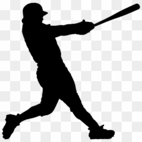 Baseball Bats Clip Art Line Silhouette - Baseball Player Line Art, HD Png Download - crossed baseball bat png