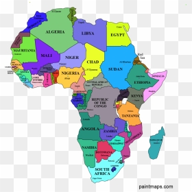 Africa Vector Map (png,svg,eps,pdf,adobe Illustrator) - Africa With Zambia Outline, Transparent Png - blank map of usa png