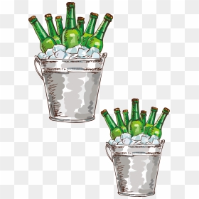 Transparent Beer Bottle Clip Art Png - Beer Bucket Drawing Png, Png Download - beer bottle clip art png