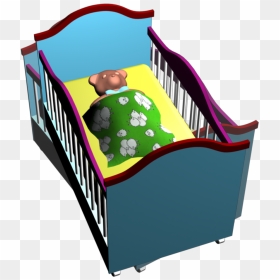 Kids Themed Video Clipart With Baby Crib And Teddy - Play, HD Png Download - baby crib png