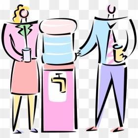 Vector Illustration Of Office Workers Exchange Gossip - Water Cooler Clipart Pink, HD Png Download - gossip png