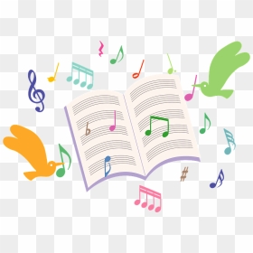 Musical Notes Bird Clipart - Paper, HD Png Download - music notes .png