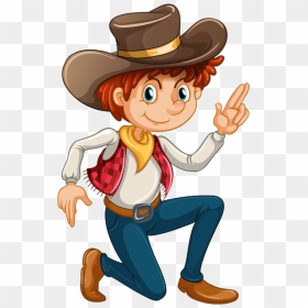 Cowboy Clip Art No Background - Cartoon Cowboys And Cowgirls, HD Png Download - western clip art png