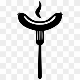 Grill Clipart Fork - Link Sauage Clipart Black And White, HD Png Download - bbq grill clipart png